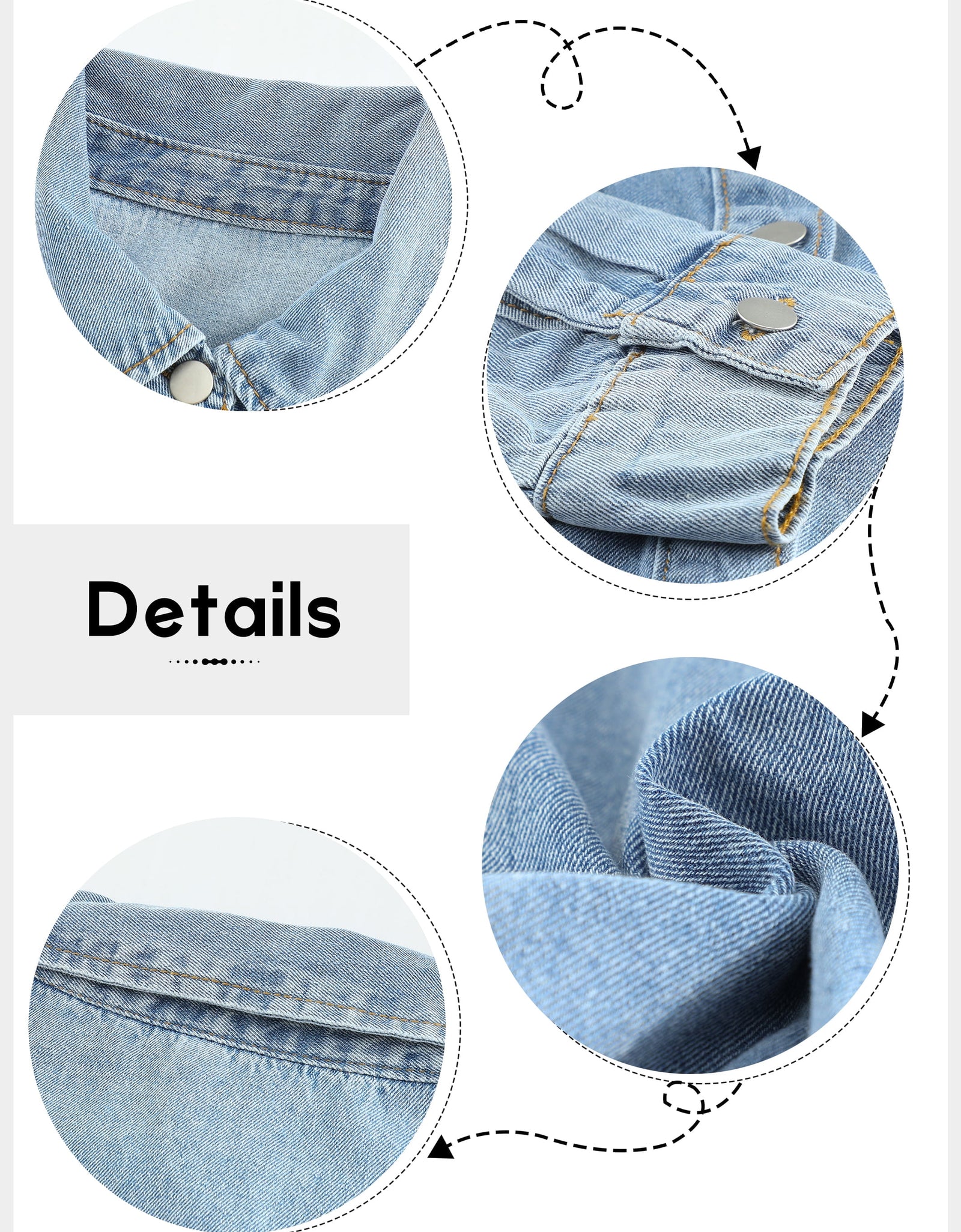 Denim Jacket for Women Long Sleeve Boyfriend Jean Jacket Loose Coat Sky Blue S Female