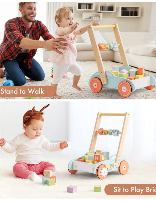 Load image into Gallery viewer, ROBUD Wooden Baby Walker Push with ABC 123 Traffic Sign Gifts for Todders 3 Year
