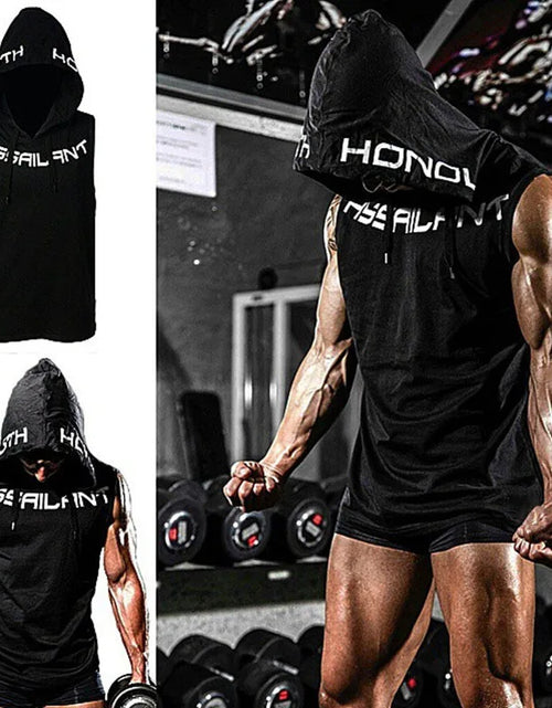 Load image into Gallery viewer, HETUAF 2019 Mens Cotton Hoodie Fitness Clothes Bodybuilding Tank Top Men Trend Tees Shirt Casual Vest
