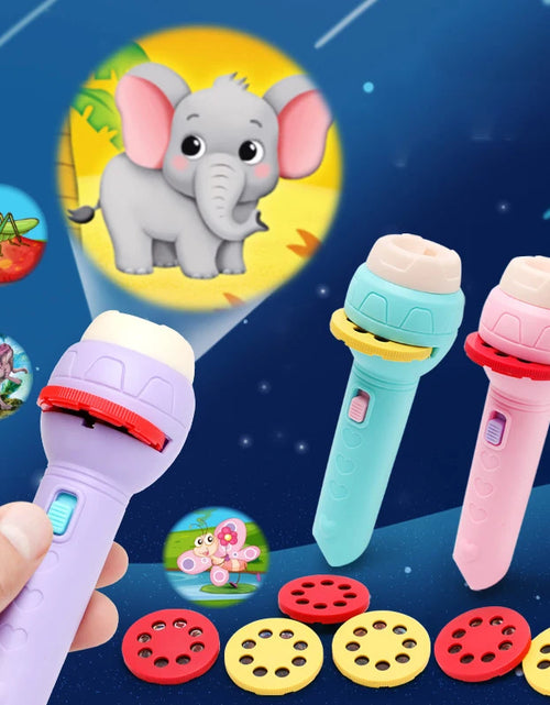 Load image into Gallery viewer, Flashlight Projector Torch Lamp Toy Cute Cartoon Creativity Toy Torch Lamp Flashlight Projector Toy Baby Sleeping Story Book
