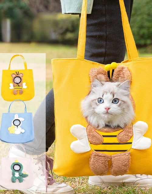 Load image into Gallery viewer, Pet Canvas Travel Bag Shoulder Outdoor Carrier Bag Cats and Dogs Tote Bag Small Pet Carrier Bag Fashionable Breathable
