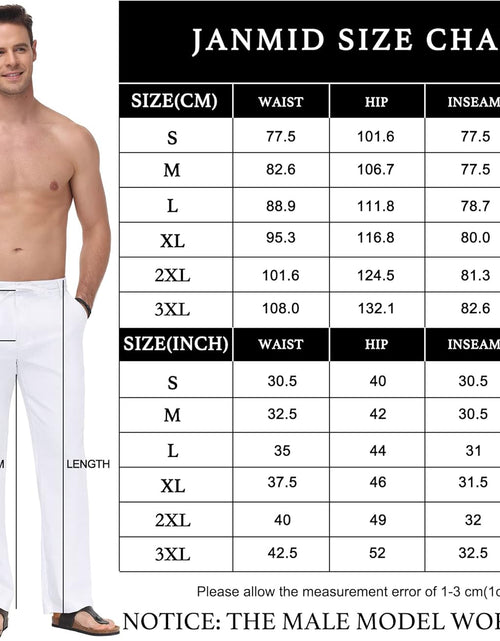 Load image into Gallery viewer, Men&#39;S Linen Pants Casual Elastic Waist Drawstring Yoga Beach Trousers
