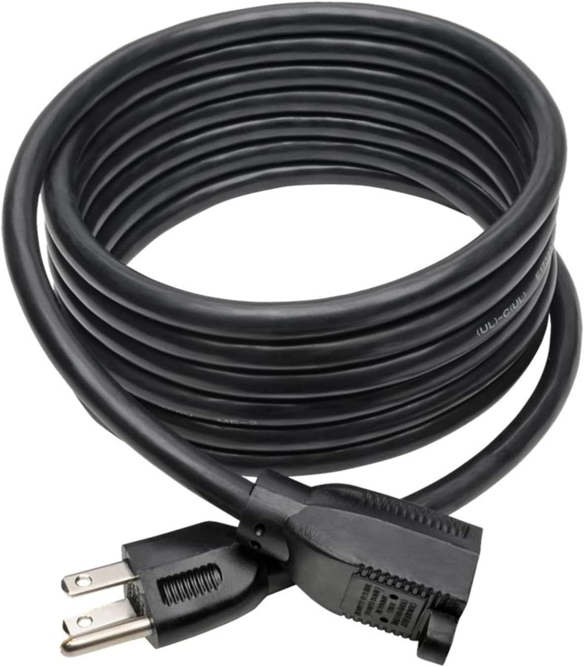 Heavy-Duty Power Extension Cord 15A, 14AWG (NEMA 5-15P to NEMA 5-15R) 10-Ft.(P024-010) Black