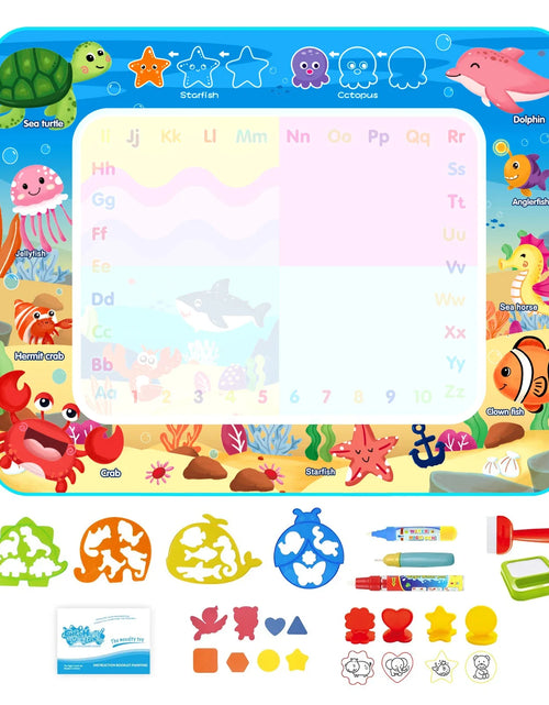 Load image into Gallery viewer, Magic Water Drawing Mat Coloring Doodle Mat with Magic Pens Montessori Toys Painting Board Educational Toys for Kids
