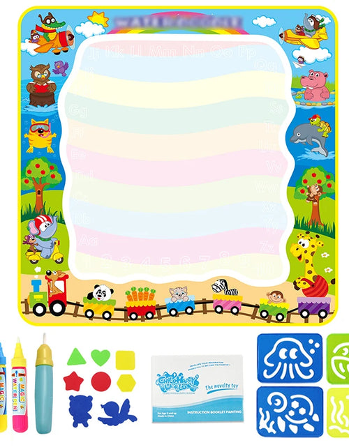 Load image into Gallery viewer, Magic Water Drawing Mat Coloring Doodle Mat with Magic Pens Montessori Toys Painting Board Educational Toys for Kids
