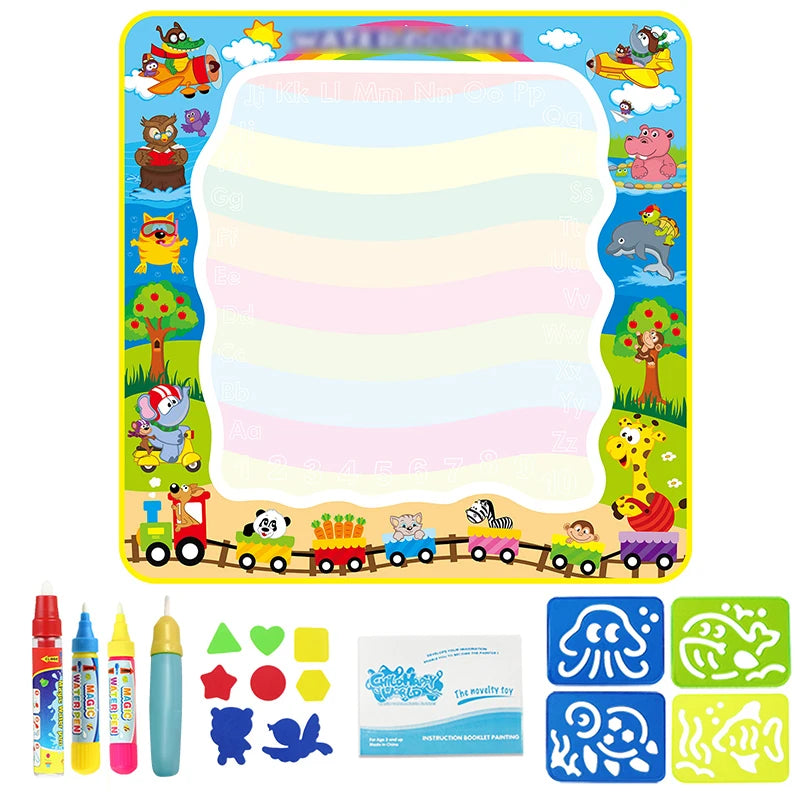 Magic Water Drawing Mat Coloring Doodle Mat with Magic Pens Montessori Toys Painting Board Educational Toys for Kids