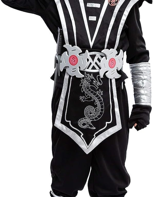 Load image into Gallery viewer, Silver Ninja Deluxe Costume Set with Ninja Foam Accessories Toys for Kids Kung Fu Outfit Halloween Ideas
