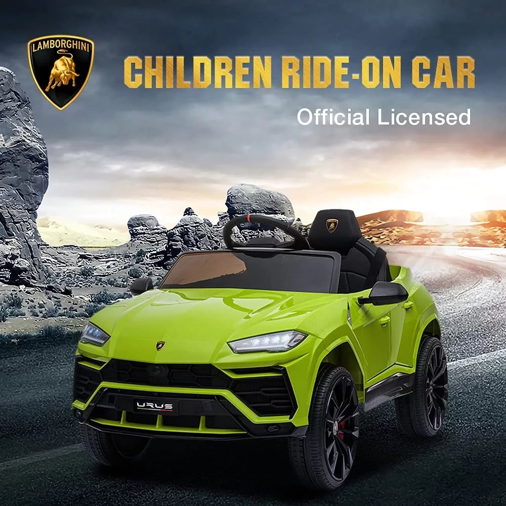 Lamborghini Urus 12V Electric Powered Ride on Car Toys for Girls Boys, White Kids Electric Vehicles Ride on Toys with Remote Control, Foot Pedal, MP3 Player and LED Headlights, CL61