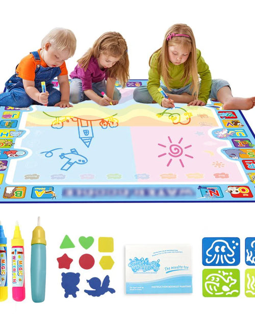 Load image into Gallery viewer, Magic Water Drawing Mat Coloring Doodle Mat with Magic Pens Montessori Toys Painting Board Educational Toys for Kids
