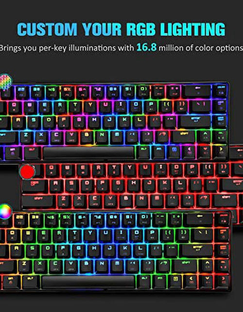 Load image into Gallery viewer, Mechanical Gaming Keyboard 18 Chroma RGB Backlit Keyboard with Type C Blue Switches 68 Keys Anti-Ghosting Wired Gaming Keyboard for Pc/Mac Gamer, Typist, Tactile(Black RGB)
