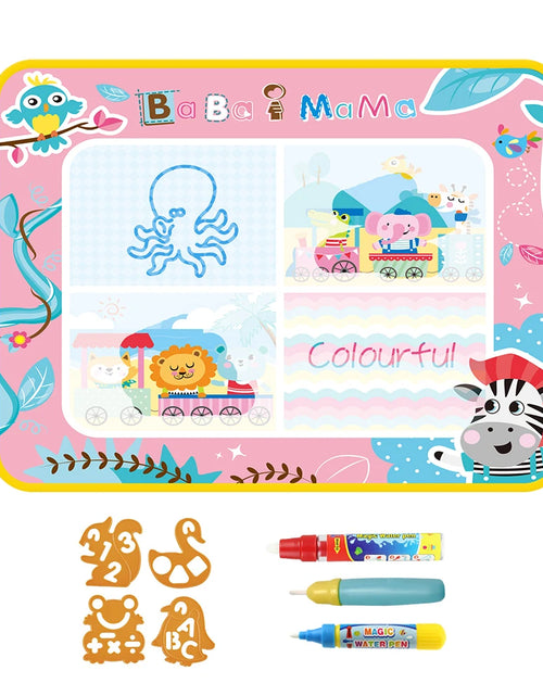 Load image into Gallery viewer, Magic Water Drawing Mat Coloring Doodle Mat with Magic Pens Montessori Toys Painting Board Educational Toys for Kids
