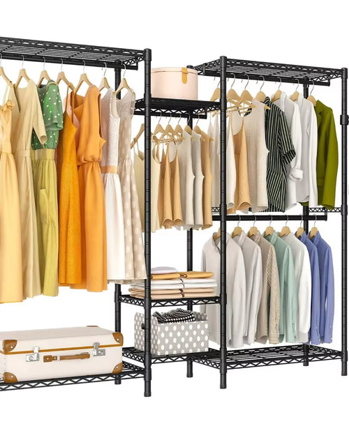 Load image into Gallery viewer, Heavy Duty Garment Rack, Portable Wardrobe Clothes Rack Freestanding Adjustable Clothing Rack with 7 Tiers
