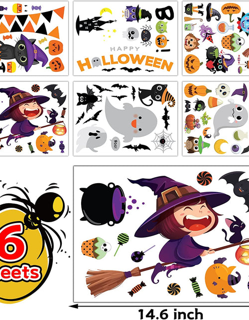 Load image into Gallery viewer, Halloween Window Clings, Halloween Window Decorations Halloween Window Stickers Decals Cute Pumpkin Ghost Halloween Window Decor for Halloween Party Supplies
