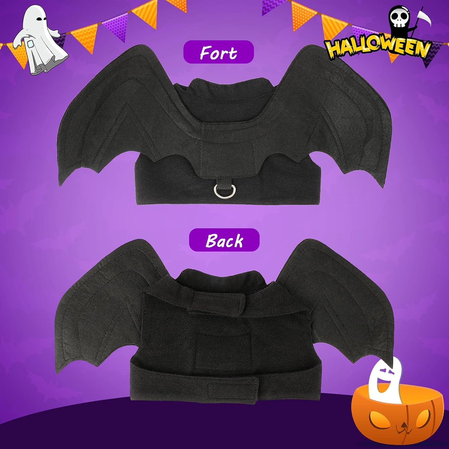 Cat Halloween Costume - Halloween Bat Wings Pet Costumes for Small Dogs Cats Halloween Party Small