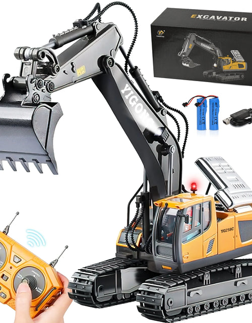 Load image into Gallery viewer, Remote Control Excavator,Rc Excavator Toys,11 Channel Rechargeable Construction Vehicle Toys with Lights Sounds,Gifts for Kids 6-12 Years Old
