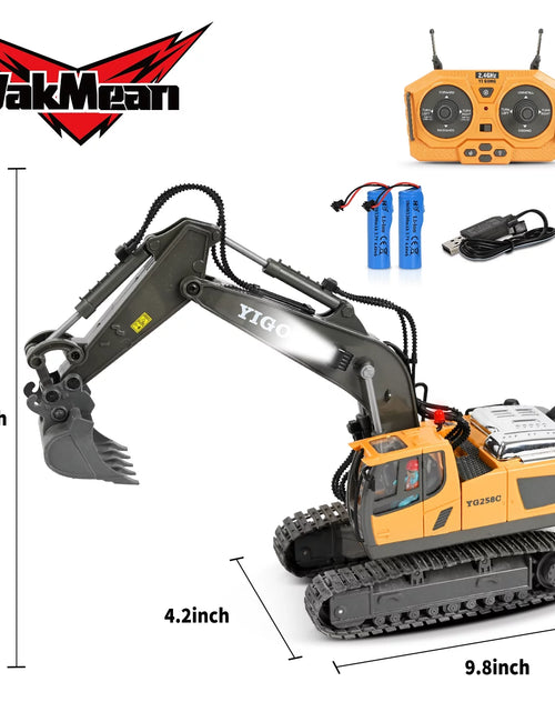 Load image into Gallery viewer, Remote Control Excavator,Rc Excavator Toys,11 Channel Rechargeable Construction Vehicle Toys with Lights Sounds,Gifts for Kids 6-12 Years Old
