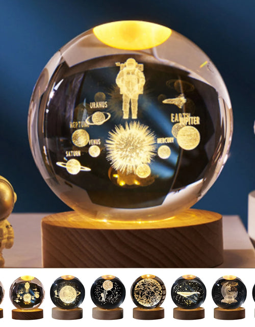 Load image into Gallery viewer, Astronomy Crystal Lights Glowing Planetary Galaxy Astronaut Ball Night Lights Bedside Light Ramadan Decoration Mood Light
