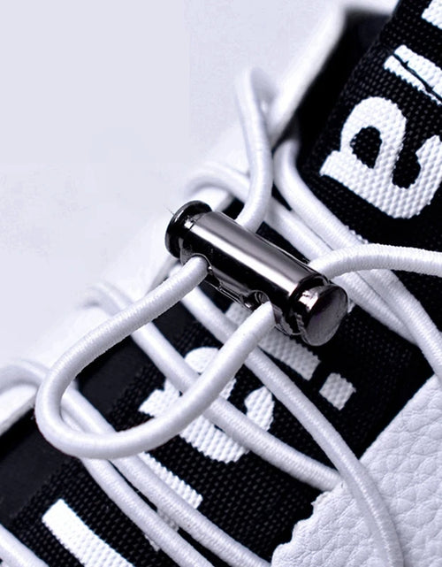 Load image into Gallery viewer, 1Pair Elastic Buckle Shoelaces No Tie Shoelaces Metal Lock Button Shoelace Kids Adult Quick Lazy Sneakers Shoes Lace Shoestrings
