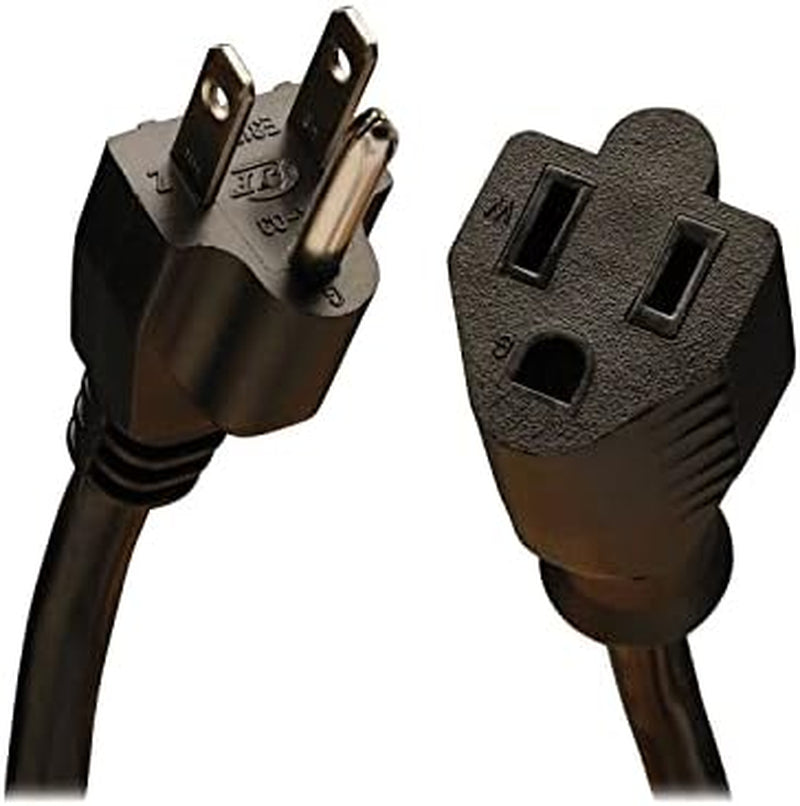 Heavy-Duty Power Extension Cord 15A, 14AWG (NEMA 5-15P to NEMA 5-15R) 10-Ft.(P024-010) Black