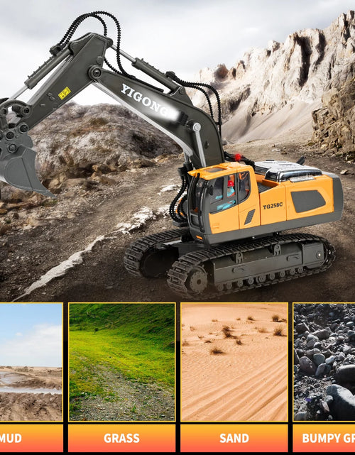 Load image into Gallery viewer, Remote Control Excavator,Rc Excavator Toys,11 Channel Rechargeable Construction Vehicle Toys with Lights Sounds,Gifts for Kids 6-12 Years Old
