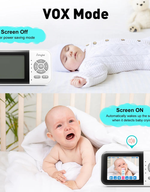 Load image into Gallery viewer, Upgrate Video Baby Monitor,Wifi Baby Camera,2.8&quot; LCD Display and App Control,1200Ft Long Range,2 Way Talk,Auto Night Vision,Sound Alert,Vox,Temperature Sensor 5 Lullabies Feeding Remind
