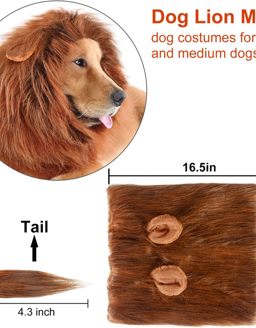 Load image into Gallery viewer, Lion Mane for Dog Costumes, Realistic Wig for Medium to Large Sized Dogs (Dark Brown)
