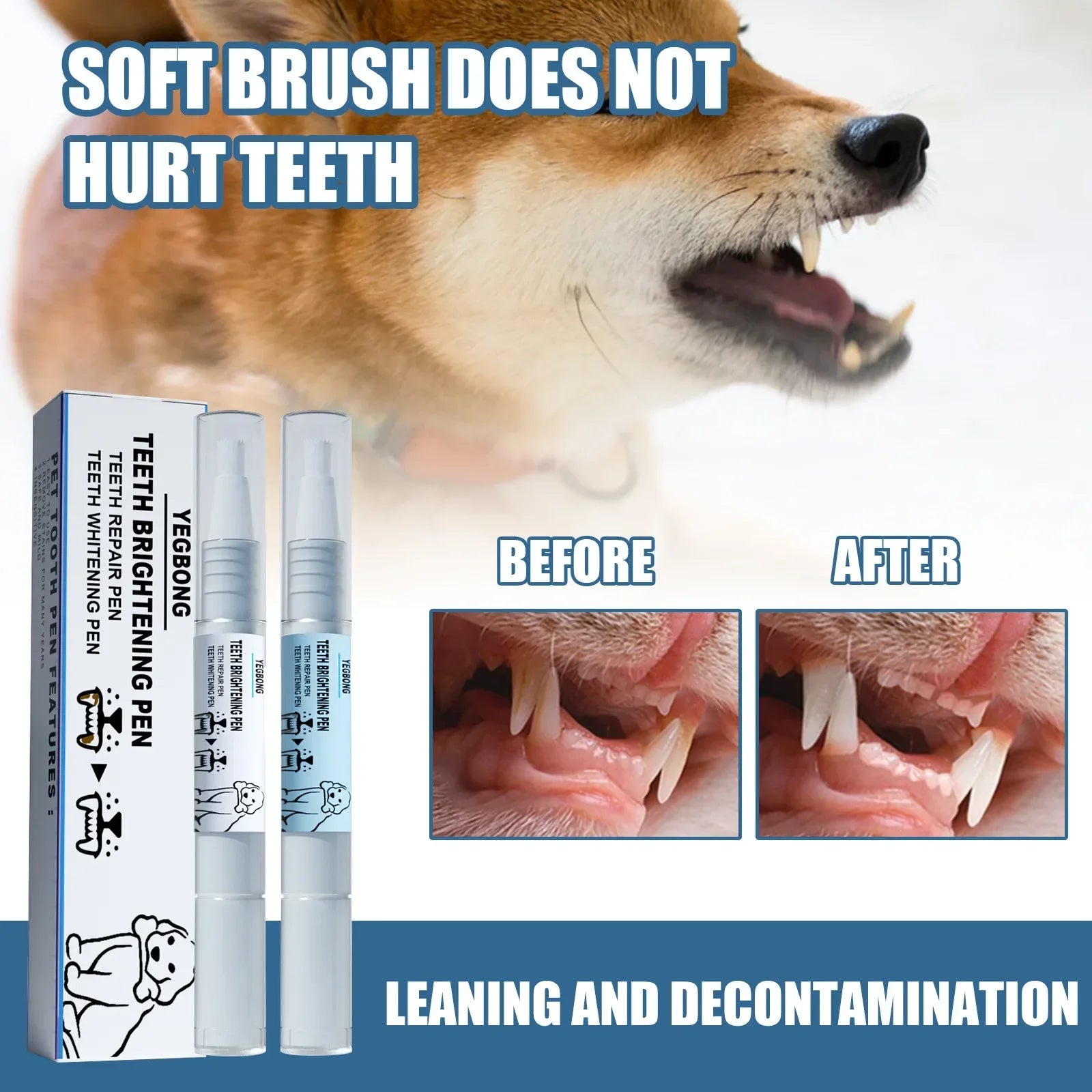 Pet Teeth Cleaner Pen Cats Tartar Dental Stones Remover Fresh Bad Breath Deodorant Reduce Tooth Calculus Dog Oral Cleaning Pen