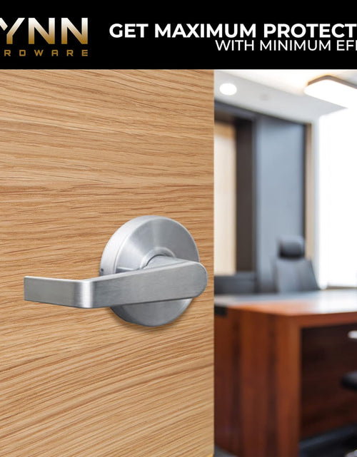 Load image into Gallery viewer, Commercial Door Lever Lock - Heavy-Duty Locking Door Handle, Designer Door Handles, Cylindrical Lever Lock, Non-Handed Grade 2 Door Handle, Satin Chrome, Passage/Closet
