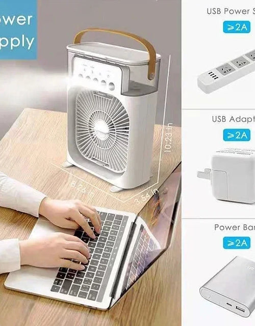 Load image into Gallery viewer, Portable Humidifier Fan Air Conditioner Household Small Air Cooler Hydrocooling Portable Air Adjustment for Office 3 Speed Fan
