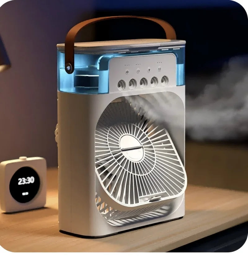 Portable Air Conditioners Cooler Water Fan USB Powered Mini Desktop Cooling Misting Fan LED Night Light New 3 in 1