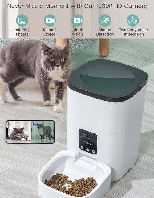 Load image into Gallery viewer, Pet Feeder,6L Automatic Pet Feeder for Cats and Dogs,1080P Camera,App Control,Voice Recorder,Timed Feeder for Schedule Feeding, Dual Power Supply,Wifi Pet Food Dispenser with App Control
