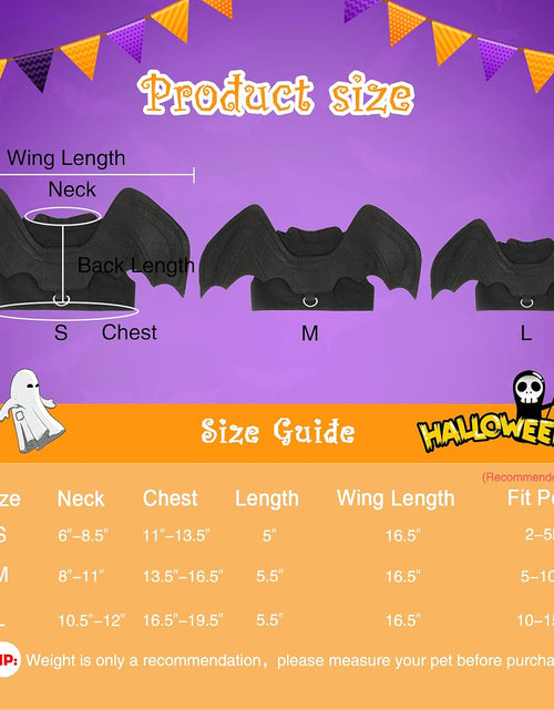 Load image into Gallery viewer, Cat Halloween Costume - Halloween Bat Wings Pet Costumes for Small Dogs Cats Halloween Party Small
